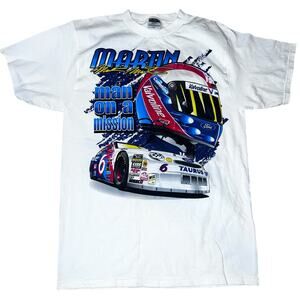 Vintage 90s Mark Martin NASCAR Racing Winston Cup graphic T Shirt Double Sided L